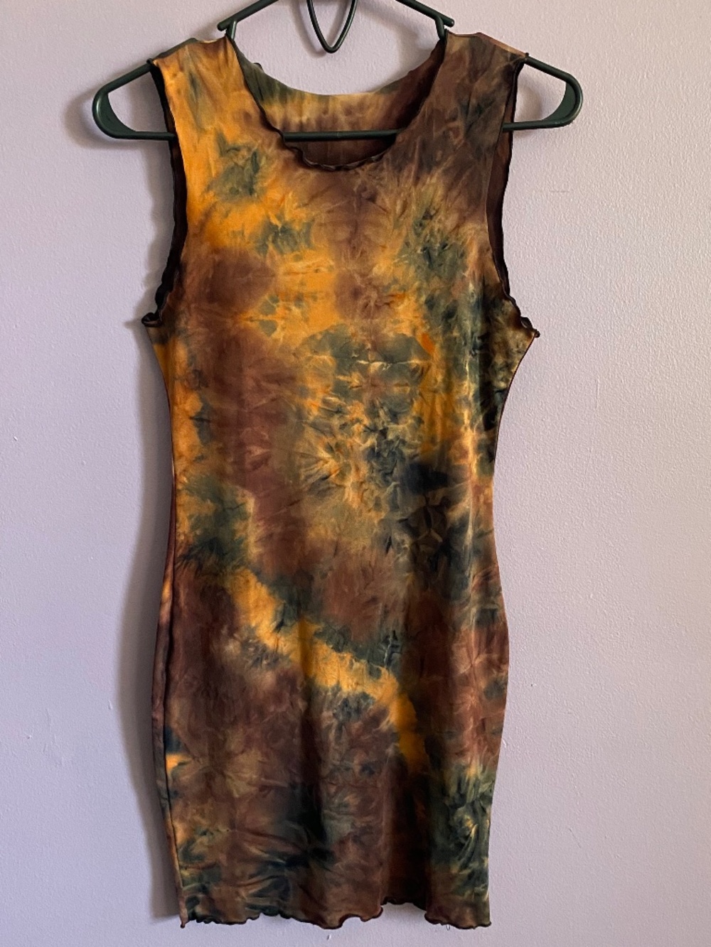 SHEIN Brown Tie Dye Bodycon Mini Dress Size S